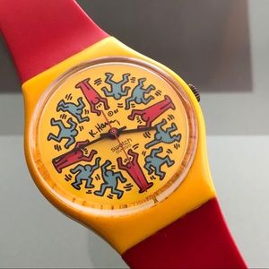 RARE Keith Haring Modele Avec Personnages Swatch